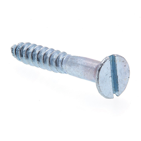 Prime-Line Wood Screw, Flat Head, Slotted Drive #6 X 1in Zinc Plated Steel 50PK 9198813